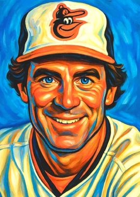 JIM PALMER * Baltimore Orioles * BASEBALL * Illustrated Art Print * 5 x 7 - Image 1 of 2