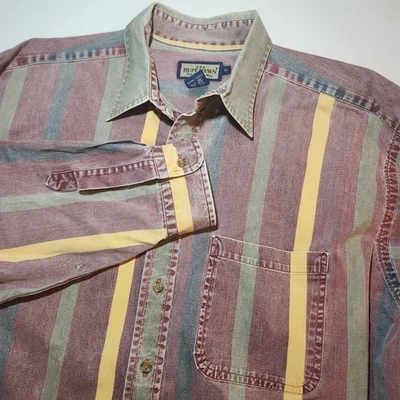 Camisa XLarge vintage tallada con volantes para hombre Western Brushpopper botón manga larga Foto 1 de 4