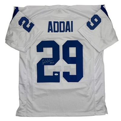 Autographed/Signed Joseph Addai Indianapolis White Football Jersey JSA COA - Image 1 of 4