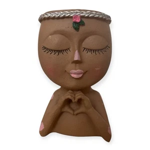 Girls Face Flower Planter Pot Human Face Head Creative Flower Planter Room Decor - Picture 1 of 7