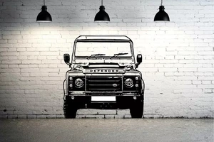 LANDROVER DEFENDER 90 - Front View  - WALL ART DECAL STICKER - 4 sizes - Picture 1 of 3