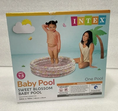 NEW INTEX Multi Color  Sweet Blossom Small Baby Pool 34" x 10"  Ages 1-3 - Image 1 of 4