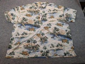 Camisa Hollis River Para Hombres 4XL Hawaiana Aloha Grande y Alta Palmera Campamento Abotonada - Imagen 1 de 6