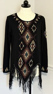 DOUBLE D RANCH Southwestern Largo Flecos Top Adornado Cuentas/Bordado Nuevo con Etiquetas Pequeño - Imagen 1 de 20