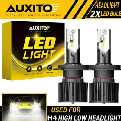 AUXITO Canbus H4 9003 LED Headlight Bulbs Hi Low Beam Conversion Kit 6000K White - Image 1 of 4