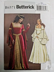 Vestido Renacimiento Vestido Campana Acampanado Disfraz 14-20 Butterick B4571 Costura Patrón - Imagen 1 de 7