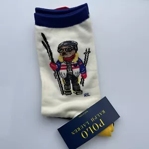 Polo Ralph Lauren Women's Polo Ski Bear Trouser Socks Ivory - Picture 1 of 5