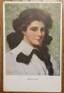 Tarjeta postal firmada por artista Cherry Mape PC Clarence Underwood años 1910 - Imagen 1 de 1