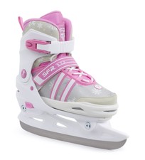 SFR - Nova Adjustable Ice Skates - White/Pink-Hockey blade and width adjuster
