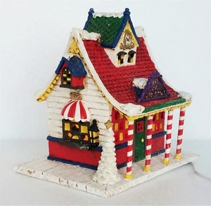 Vintage Christmas Lighted Figure Figurine House North Pole Station 68" Cord - Picture 1 of 11