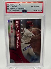 Pete Rose 2008 Donruss Threads Century Stars Signed Autograph PSA DNA Auto 10