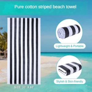 30 x 60 Zoll schnell trocknende Handtücher Streifen Strandtuch Strand Pool Handtuch, 2 Stck. - Bild 1 von 23