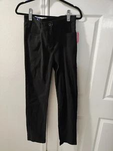 NWT Izod Girls Stretch Skinny Twill Approved School Uniform Pants Sz 11 Black - Picture 1 of 9
