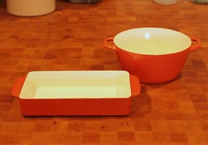Copco Cast Iron set of 2, burnt orange enamel, Denmark - Picture 1 of 5