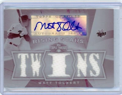 2009 Topps Triple Threads White Whale Relic Autograph #138 Matt Tolbert 1/1 - Image 1 of 2
