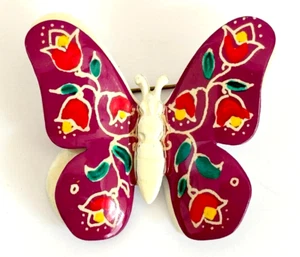 Multicolor Enamel Butterfly Brooch Made In Germany Vintage - Picture 1 of 7