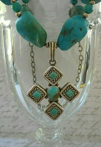 Barse Sterling Silver Chunky Beaded Turquoise Pendant Necklace 3131R8 - Picture 1 of 12