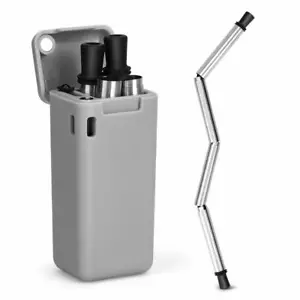 Neat Ideas Evermore Straw Reusable Collapsible Metal Straw Eco Friendly Portable - Picture 1 of 6