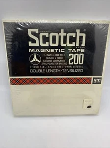 Cinta Magnética de Grabación Scotch 3M 200 Doble Longitud 1/4" x 2400 Pies 7" Carrete Nuevo - Imagen 1 de 4