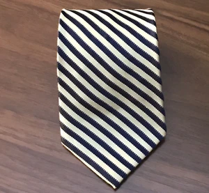 CALVIN KLEIN Necktie 100% Silk Necktie Dark Blue Stripe Mens Tie - Picture 1 of 8
