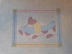 SM Lona pintada a mano para punto de cruz/punto de aguja 18ct coser muy divertido zapato/zueco - Imagen 1 de 4