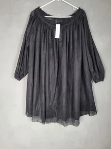 Cynthia Rowley x The Drop Women's Black Off Shoulder Mesh Mini Dress XXL - Picture 1 of 6