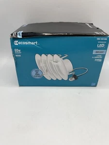 EcoSmart 4 Pack 4" White LED Recessed Trim Lighting Downlight - Daylight - Picture 1 of 4