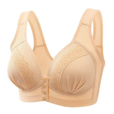 Women's Front Fastening Push Up Bra Non Wired Ladies Comfort Soft Cup Underwear - Image 1 of 4