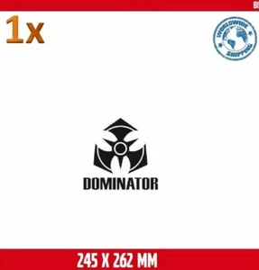 Adesivo Dominator 245 x 262 mm, sticker, decalcomania, autocollant, etichetta festival - Foto 1 di 9