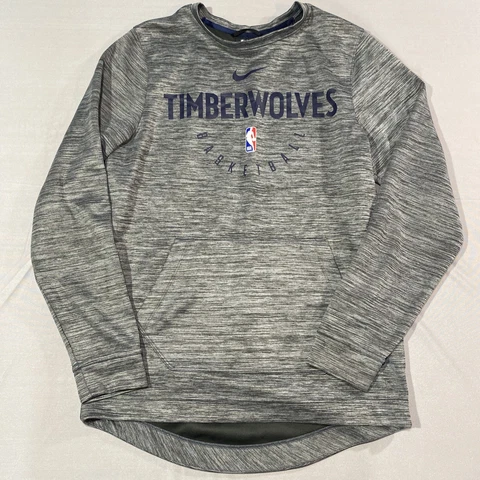 Minnesota Timberwolves Sweater Small Men Heather Gray Pullover NBA Nike Dri Fit Cover