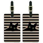 Black Cat In Window Luggage ID Tags Suitcase Carry-On Cards - Set of 2  
