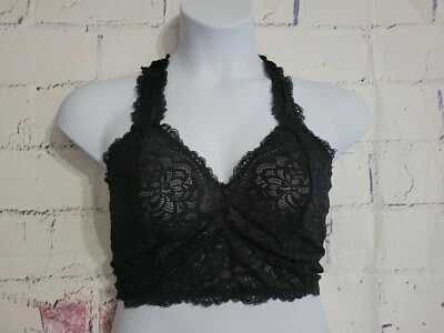 Torrid Lounge Black Lace Semi-sheer Bralette Size Large lined Wide Strap Stretch - Image 1 of 4