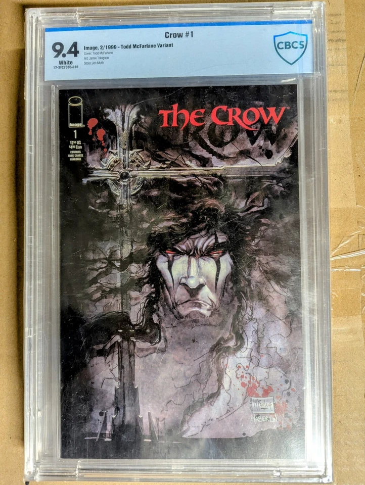 The Crow #1 - Image Comics 1999 CBCS 9.4 White Pages Todd McFarlane VARIANT CGC - Image 1 of 1
