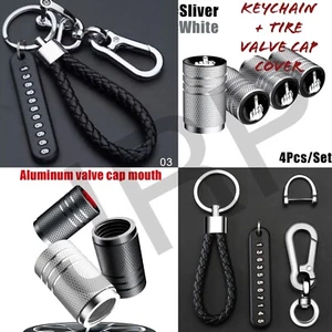 Llavero antipérdida de coche + Tire Valve Stem Cap Cover Aluminum (Silver). - Picture 1 of 9