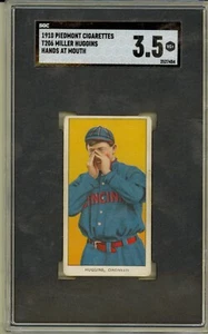 1909 T206 MILLER HUGGINS Hands at Mouth Cincinnati Reds HOF SGC 3.5 Piedmont Bac - Picture 1 of 2