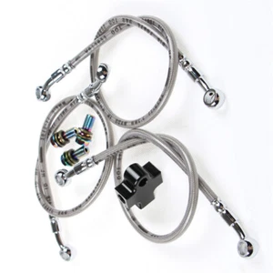3 Way Tubing Bracket Hydraulic Brake Hose Pipe Connector For Motorcycle ATV - Picture 1 of 9