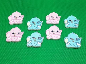 Botones elefante bebé botón elefante bebé rosa azul claro manualidades coser botones de madera - Imagen 1 de 7