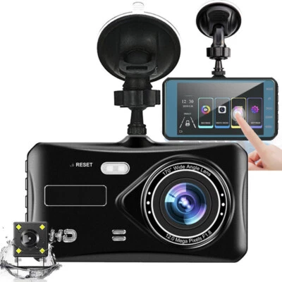 USB Featured 4-inch touch screen driving recorder 1080p dual lens + reverse - Image 1 of 4