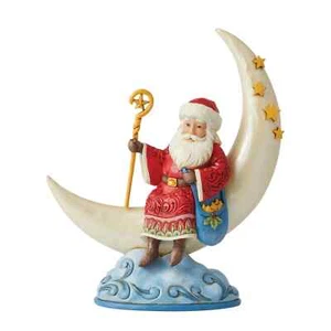 FIGURA DE SANTA EN LUNA CRECIENTE DE Jim Shore - noche estrellada 6012900 nueva 2023 - Imagen 1 de 2