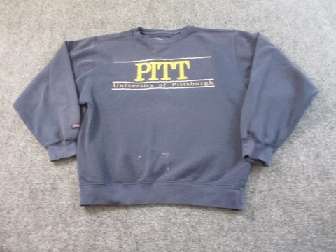 Pittsburgh Panthers Sweatshirt Adult Small Blue Crewneck Jansport Cotton Blend* Cover