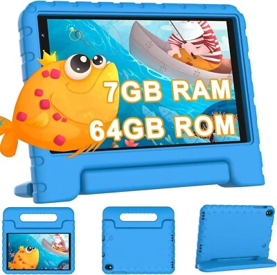 JUSYEA J8 Tablet bambini 64GB ROM 7" FHD Android 11 Pad WiFi Fotocamera BLU - Immagine 1 di 4