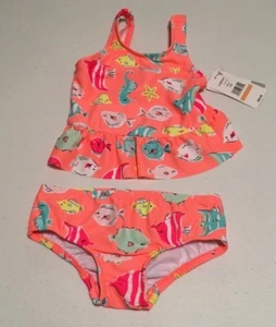CARTER'S  2 PIECE SWIMSUIT TANKINI   GIRLS SIZE - 12 MONTHS   CORAL FISH  NWT - Picture 1 of 2