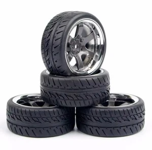 1/10 On-Road RC Car Wheels & Tyres 26*64MM HSP Tamiya HPI Kyosho TT-01 TT-02 D3 - Picture 1 of 5