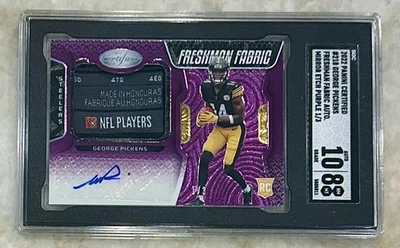 2022 Certified GEORGE PICKENS RPA Laundry Auto RC Freshman Fabric /3 SGC 8 / 10 - Image 1 of 4
