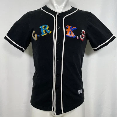 Crooks & Castles Embroidered Knit Black Baseball Jersey Men's SMALL - Image 1 of 4