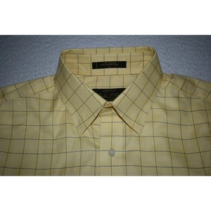 Orvis Country Dress Shirt Mens Size Large Classic Loose Cotton Yellow Blue Plaid - Picture 1 of 6