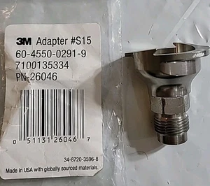 Adaptador 3M 26046 PPS S15 para pistola pulverizadora DeVilbiss 3/8 macho, 19 roscas BSP. Usado - Imagen 1 de 6