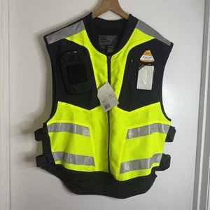 5.11 Tactical Herren hohe Sichtbarkeit gelb reflektierende Motorrad Weste Größe 2XL - Bild 1 von 7
