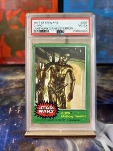 1977 Topps Star Wars C-3PO (Anthony Daniels) Error No. 207 PSA 4 - Picture 1 of 2