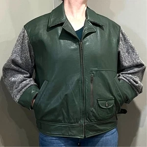Harley Davidson Sakko Gr. 50 XL Leder Tweed Bomber Made in Italy - Bild 1 von 19